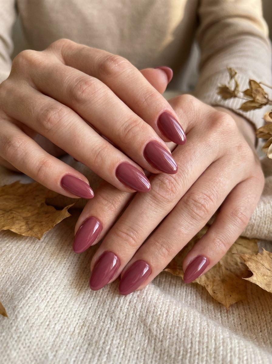 Muted Berry Gloss Nails – gepflegte Nagelidee 2026